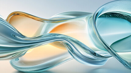 Wall Mural - abstract 3d glass Flowing curve lines background