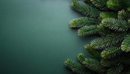 Aufkleber - Fir branches adorn Christmas and New Year backgrounds for a festive holiday display. _1(376)