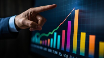 Fototapete - Business Growth Analysis with Colorful Graphs