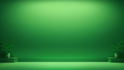 Wall Mural - green empty room studio gradient used for background and display your product