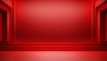 Wall Mural - red empty room studio gradient used for background and display your product