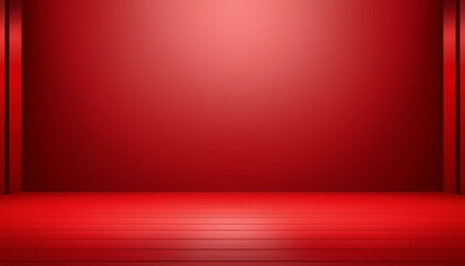 Wall Mural - red empty room studio gradient used for background and display your product