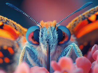 Intricate Butterfly Antennae, showcasing delicate structures and vibrant colors, emphasizing nature's artistry and intricate details.