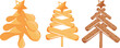 © Ольга Бабич - set of stylized Christmas trees from various sets of crisps, crackers and fries and a star on top for various holiday posters or designs