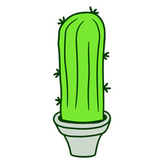 Cactus Plant Prickly Spines Desert Cacti Flowers Garden Plants Nature Lovers Pretty Beautiful Pot Flower Little Comic Hobby Gardeners Love Blooming Meadows Gardening Cute Cool Drawing Comic Cartoon