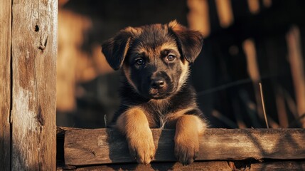 Sticker - Puppy on Fence.