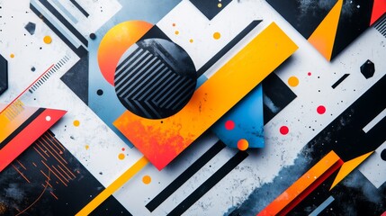 Poster - Colorful Geometric Shapes with Abstract Patterns and Textures