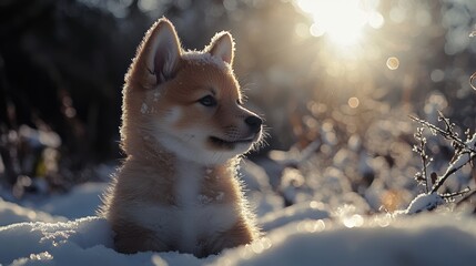 Sticker - Puppy in Winter.