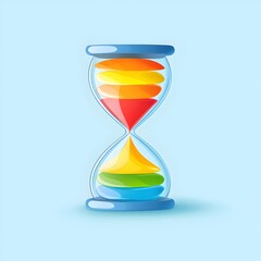 Colorful Hourglass Icon Symbolizing Life s Phases and Journey Through Time