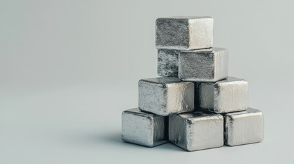 A stack of metallic lithium blocks, showcasing their significance in the renewable energy and tech industries.