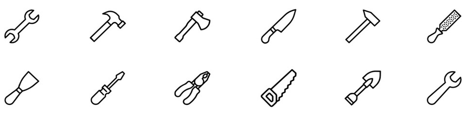 Tools icon set. Working tools icon. Instrument icon. Vector Illustration. EPS 10