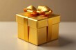 © Sergey - golden gift box with a golden bow