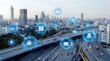 Poster - Eco Friendly Futuristic City Powered by Clean Energy and Advanced Digital Security Systems Ensuring Protection and Efficiency Across the Smart Infrastructure