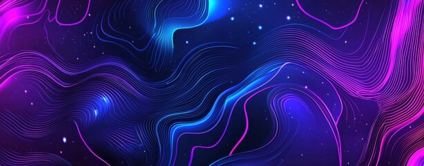 Sticker - The neon neon wavy flow abstract futuristic design background is modern and trendy