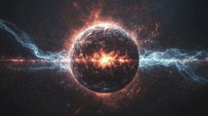 Fototapete - An intelligent quantum computer concept based on the CPU processor and the quantum qubits