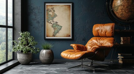 Aufkleber - The mockup is designed with a modern dark interior background. Ai generated from source