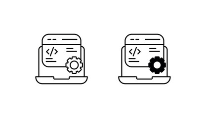 Web Developer icon design with white background stock illustration