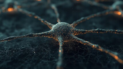 The intersection between neuroscience and quantum physics in understanding consciousness can be seen as a network of neurons and synapses overlaid with quantum particles. AI Technology and Industrial