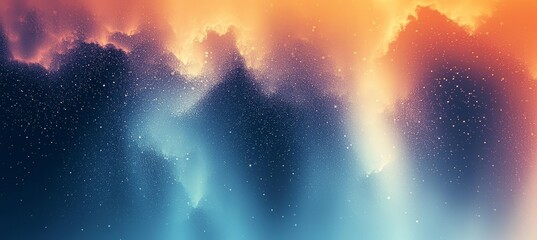 Poster - The background is light blue with a grainy texture that fades to white