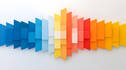 Poster - Vibrant and dynamic gradient background with a bold arrangement of colorful geometric prisms creating an eye catching pattern that is ideal for modern social media templates flyers