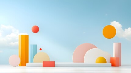 Poster - Modern gradient poster featuring bold geometric prisms in a minimalist layout designed for social media covers banners and flyers with a vibrant and dynamic look