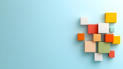 Fototapete - Striking abstract composition featuring geometric 3D prisms in a vibrant gradient backdrop perfect for modern social media covers banner designs flyer templates and other minimalist digital content