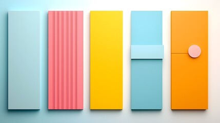 Fototapete - Minimalist Geometric Prism Shapes Over Sleek Gradient Background Designed for Vibrant Social Media Covers Banners and Promotional Flyers  Striking Abstract Digital Art Pattern with a Contemporary