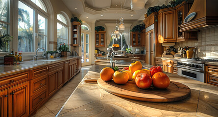 Poster - A home kitchen reflects luxury.