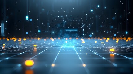 Leinwandbilder - Mesmerizing abstract visualization of flowing glowing particles against a dark background highlighting the concept of interconnectivity and the power of intelligent generative processes
