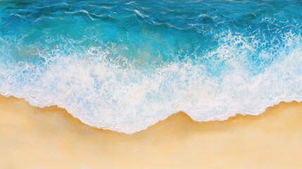 A creative composition showcasing the abstract surface of a sandy beach, emphasizing the unique textures and colors of sand in a calming ocean setting.