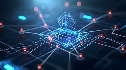 Poster - Generative Concept with Glowing Particles Flowing Across a Dark Background Illustrating Digital Connectivity and Futuristic Data Flow