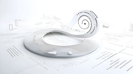 Poster - Abstract glowing particles swirling and flowing over a bright white futuristic surface symbolizing connectivity intelligent generative networks