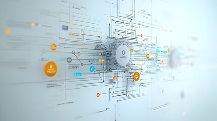 Leinwandbilder - Glowing Generative Concept with Particles Flowing Across a White Futuristic Background Illustrating the of Connectivity and Advanced Data Visualization