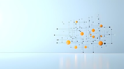Leinwandbilder - Smooth and dynamic glowing particles flowing effortlessly over a pristine white futuristic background representing the seamless connectivity and innovative potential of generative technology