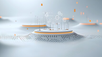 Leinwandbilder - Smooth flowing glowing particles moving dynamically across a clean futuristic white background