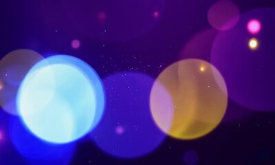 Wall Mural - Vibrant abstract background with glowing orbs and sparkling particles on a deep blue and purple gradient