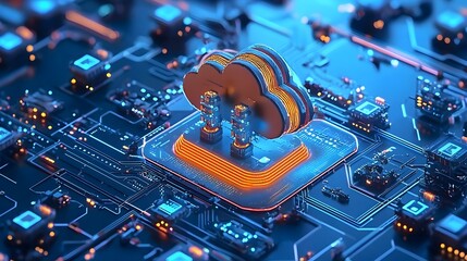Fototapete - European data engineer working with advanced cloud computing systems data analytics tools and information technology infrastructure to optimize enterprise digital transformation business intelligence