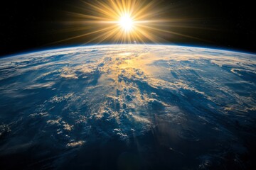 Stunning Sunrise Over Earth from Space Viewpoint