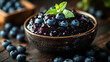 © Siasart - Blueberry Jam in a Bowl with Fresh Berries - Realistic Photo