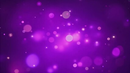 Wall Mural - Celebrate festive season dazzling background floating particles sparkling dust that resemble shining Christmas lights elegant glitter animation features blurred light effect stunning purple presented