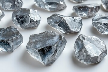 A Collection of Large Silver Crystallized Rocks