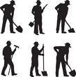© PapaGray - Construction Workmen Silhouette Vector Graphic Pack