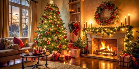 Cozy Christmas Wallpaper with Candid Photography of Festive Decorations, Warm Lights, and Holiday Cheer