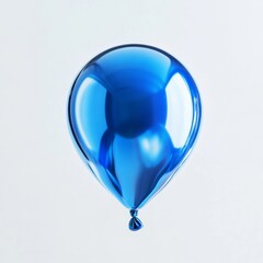 Wall Mural - a close-up of a vibrant blue balloon floating in mid-air, with soft light reflecting off its glossy 