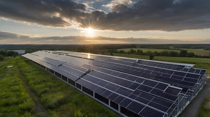 rooftop solar panel array harnessing renewable energy in an eco-friendly environment for sustainable power 