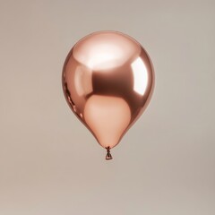 Wall Mural - a metallic rose gold balloon floating gracefully in the air, with soft light reflecting off its surf