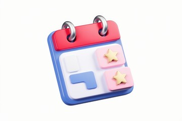Poster - A 3D calendar icon with stars  indicating important dates.