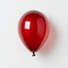Wall Mural - a close-up of a glossy red balloon with a shiny surface, floating gently in mid-air against a clean 