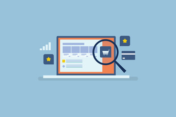 Wall Mural - ecommerce seo strategy, product page seo, product listing on search engine result page, ecommerce we