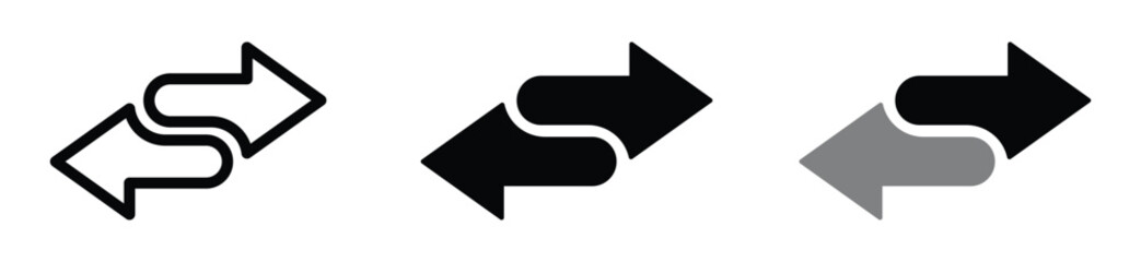 Wall Mural - double arrow icons in four direction set. double arrow icon. arrow vector icon